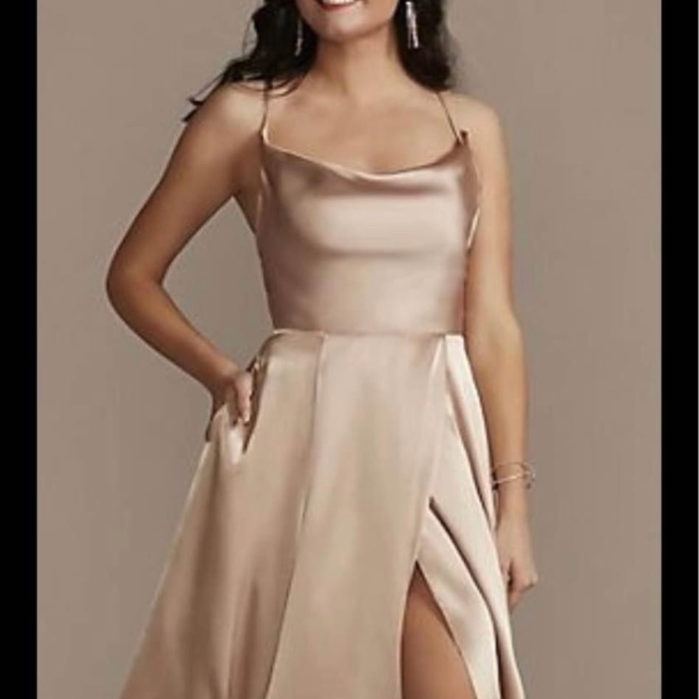 Galina Signature Collection Bridesmaid Dress-size 6 in the color sand - Picture 1 of 4